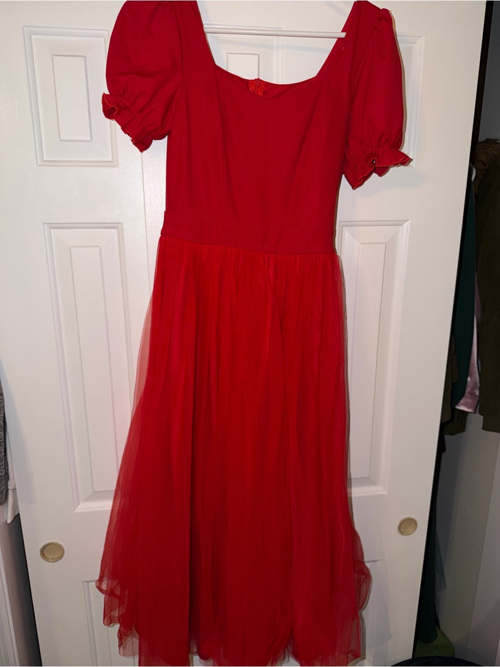 Girls Red Tulle Party Dress